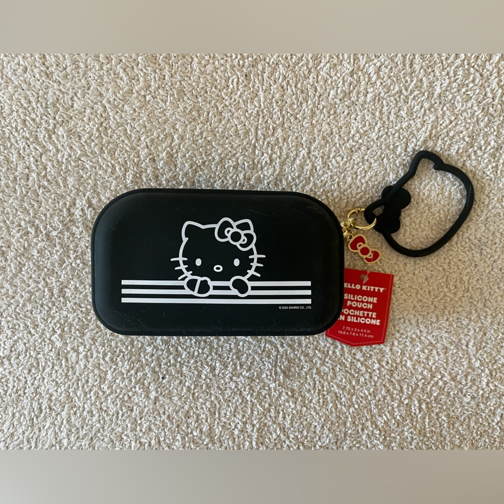 Hello Kitty Black and White Silicone Pouch